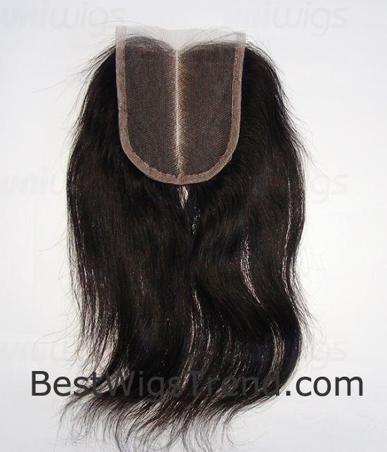 3.5"x4" Natural Straight Brazilian Remy Human Hair Lace Top Closure - 3