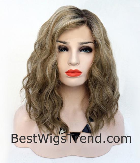 Elegant Remy Human Hair Mono Top and Lace Front Wig - 1