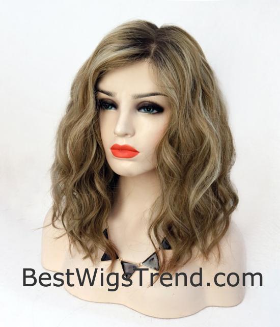 Elegant Remy Human Hair Mono Top and Lace Front Wig - 2