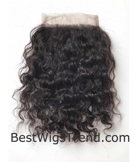 5x5 Curly Brazilian Remy Human Hair Lace Hair Topper - 2